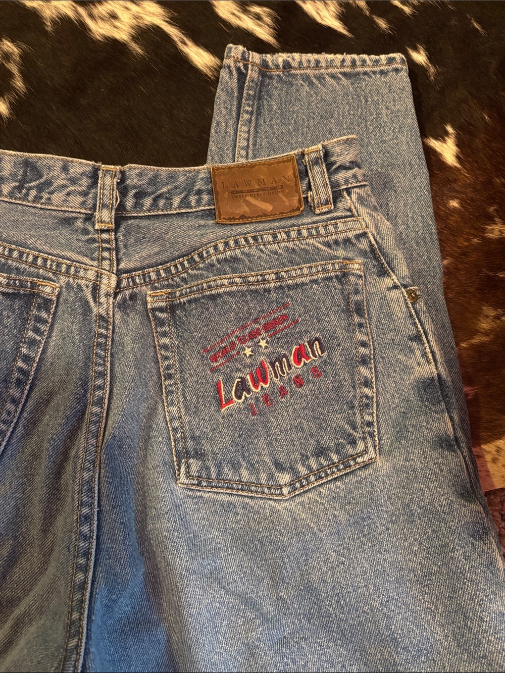 Lawman High-Rise Embroidered Light Blue Jeans for Women